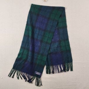 Cashme Blue/Green Tartan Plaid Scarf Made in Italy 100% Acrylic